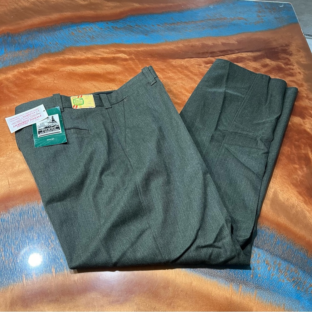 Vtg NOS Filson Green Wool Whipcord Trousers Sz 46 USA Made Style 180 Seattle USA